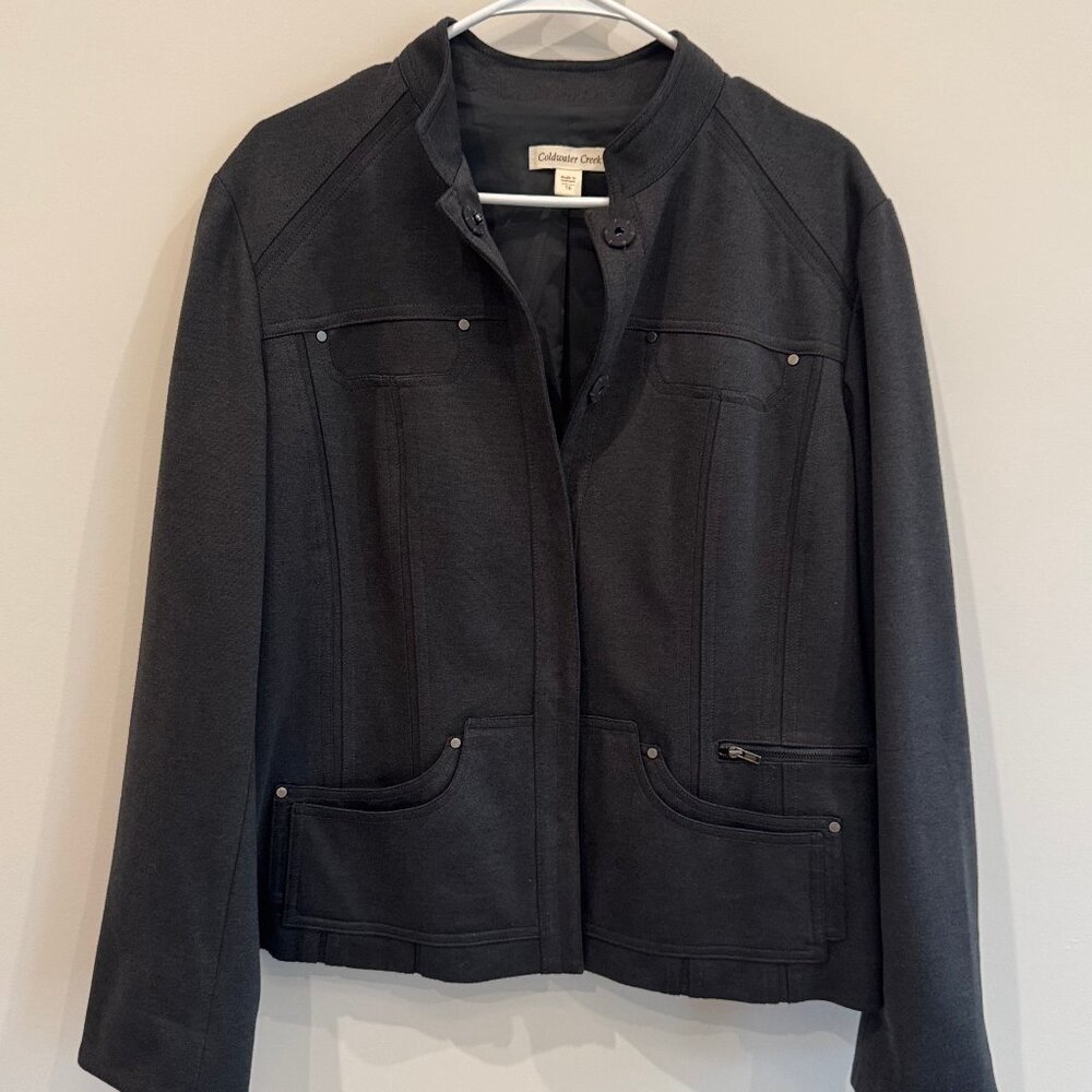 Coldwater Creek tailored jacket, dark gray, size 16